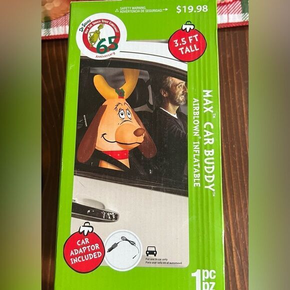 Gemmy Grinch Max Car Buddy Airborne Inflatable Christmas NIB - Picture 2 of 3